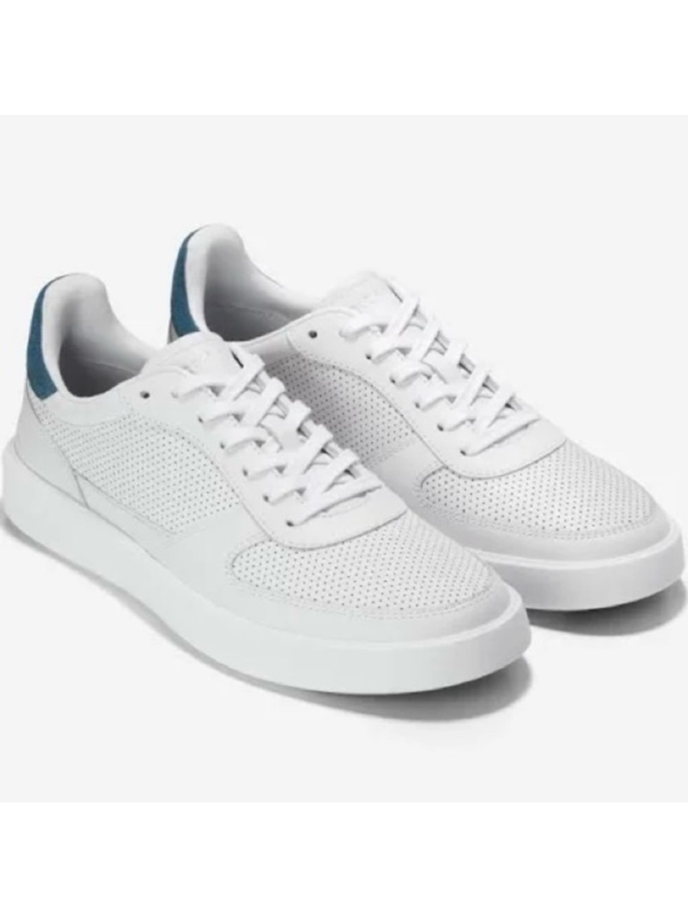 Cole Haan White Leather Grand Crosscourt Sneaker Modern Perforated Men's 10.5